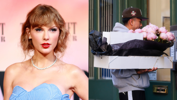 Taylor Swift receives stunning display of flowers delivered to her home in NYC - as boyfriend Travis Kelce wants to make her 34th birthday 'the best day ever'