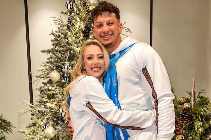 Patrick and Brittany Mahomes wear matching reindeer onesies as they get into the Christmas spirit early with Chiefs teammate Blake Bell and his wife....