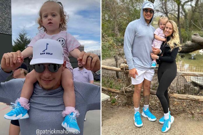 Patrick Mahomes and Daughter Sterling Wear Matching 'Family Time' Sneakers He Designed in Her Honor