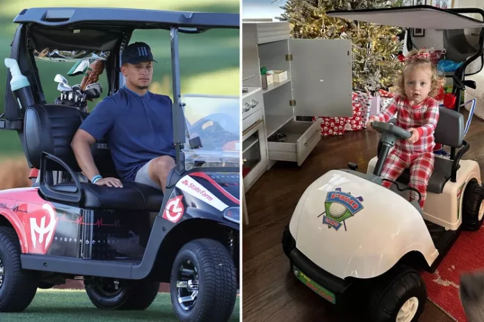 Patrick Mahomes' Daughter Sterling Got Her Own Mini Golf Cart for Christmas: 'Had to Be Like Dada'