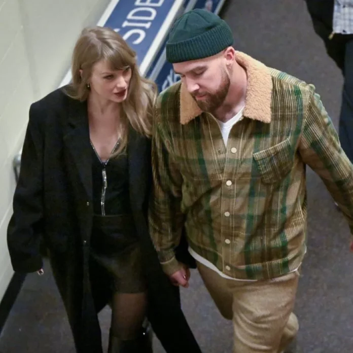 Taylor Swift and dejected Travis Kelce leave stadium holding hands after Chiefs’ loss
