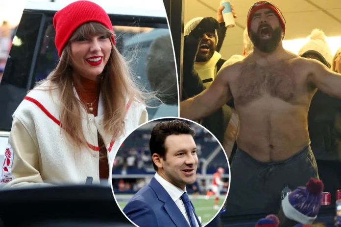 Tony Romo never shut up; NFL analyst makes THIRD marriage blunder as he refers to Jason Kelce as Taylor Swift's 'brother-in-law' during Chiefs win over Bills