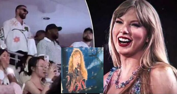 Travis Kelce returns for another Taylor Swift show in Singapore- her final Eras Tour date before a two-month break – Watch Swifties go CRAZY after Travis gave a SMIRK when Taylor says Travis...
