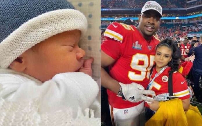 Kansas City Chiefs Defensive Tackle, ‘Chris Jones’ celebrates the arrival of a bouncing baby Boy with his girlfriend…