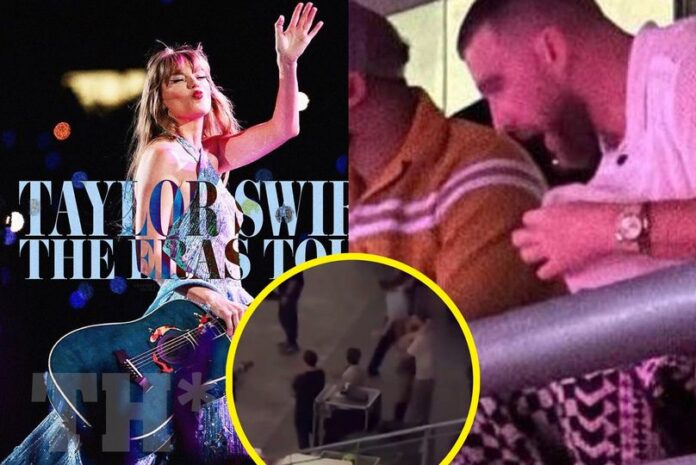 WATCH: as Taylor Swift almost fell as she runs into Travis Kelce’s arms for post-Eras Tour ROMANTIC kiss in Singapore...