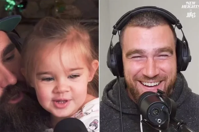 Jason Kelce wife Kylie shared a video where 4 year old daughter Wyatt asked uncle Travis when he is getting married to her favorites person Taylor, and his replies got fans thinking deep ‘ Travis In Trouble’.