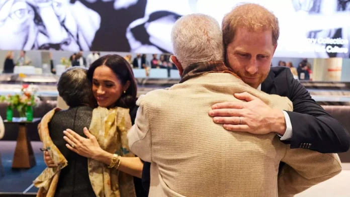 Meghan Markle and Prince Harry caught in rare unguarded moment at LA art event