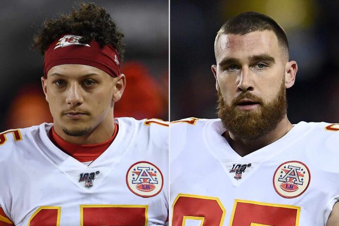 Patrick Mahomes has taken aim at Kansas City Chiefs teammate Travis Kelce after the tight end popped up in what Mahomes sees as his territory.