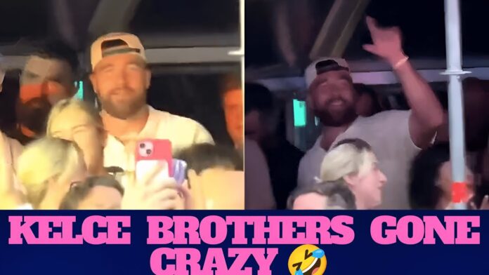 Jason Kelce goes crazy in hilarious clip from Taylor Swift's Eras Tour show as Eagles icon jumps around to 'Shake It Off' next to brother Travis in London